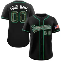 Black Camo Font Authentic Baseball Jersey 1