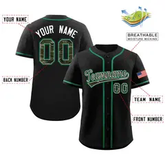 Black Camo Font Authentic Baseball Jersey 2