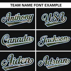 Black Camo Font Authentic Baseball Jersey 3