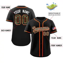 Black Camo Font Authentic Baseball Jersey 2