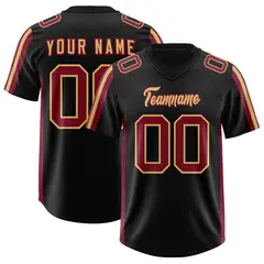 Black Cardinal and Old Gold Side Stripe Football Jersey 1