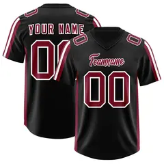 Black Cardinal and White Side Stripe Football Jersey 1
