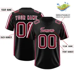 Black Cardinal and White Side Stripe Football Jersey 2