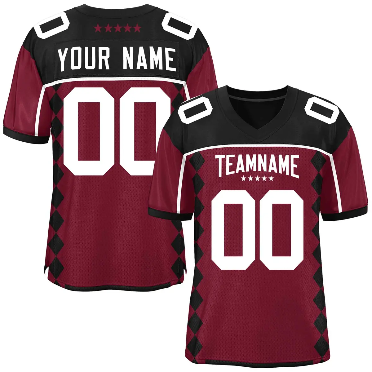 Black Cardinal Raglan Side Blocks Authentic Football Jersey