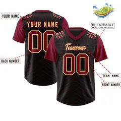 Black Cardinal Star Pattern Raglan Football Jersey 2