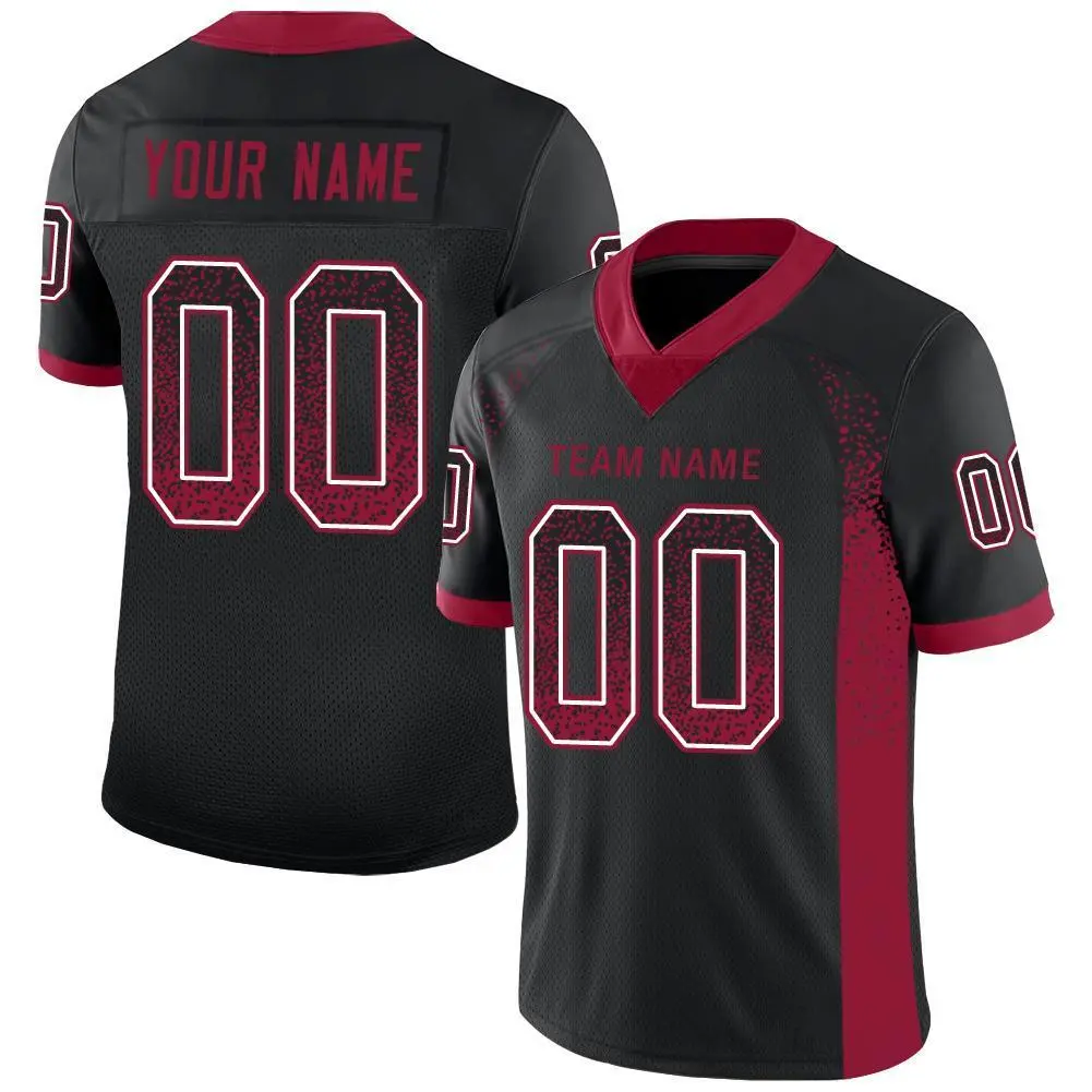 Black Cardinal-White Drift Fashion Mesh Football Jersey