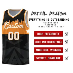 Black City Silhouette Pattern Basketball Jersey Uniform 2
