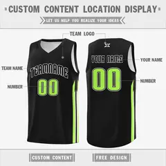 Black Classic Mesh Sport Basketball Jersey 2