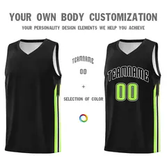 Black Classic Mesh Sport Basketball Jersey 3