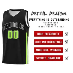 Black Classic Mesh Sport Basketball Jersey 4