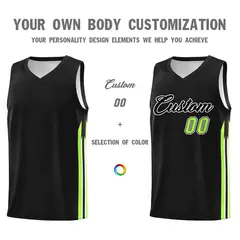Black Classic Mesh Sport Basketball Jersey 3