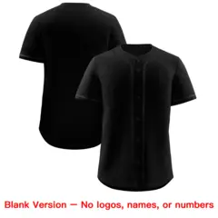 Black Classic Solid Color Baseball Jersey 7