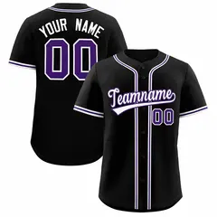 Black Classic Style Baseball Jersey