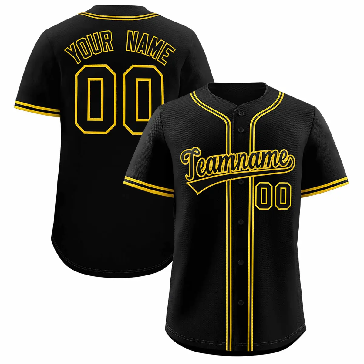 Black Classic Style Baseball Jersey