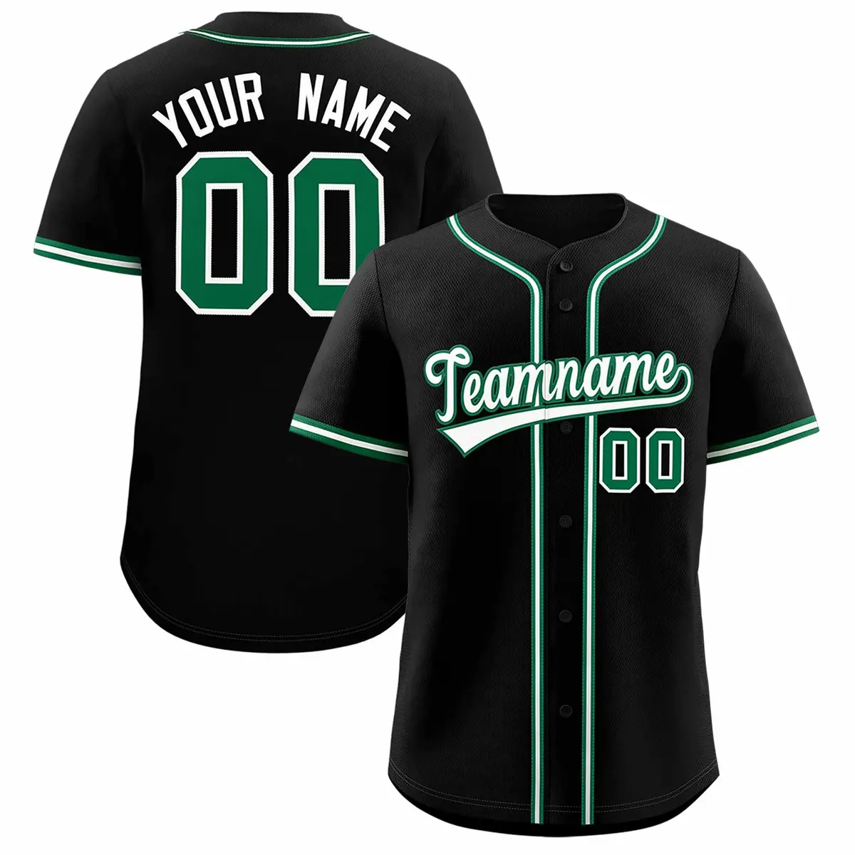 Black Classic Style Baseball Jersey