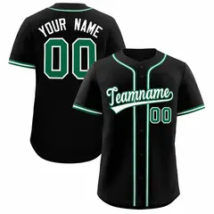 Black Classic Style Baseball Jersey