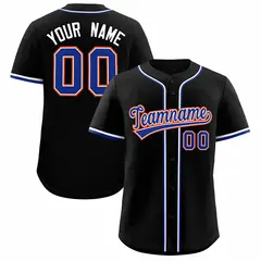 Black Classic Style Baseball Jersey