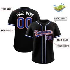 Black Classic Style Baseball Jersey 2