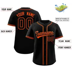 Black Classic Style Baseball Jersey 2