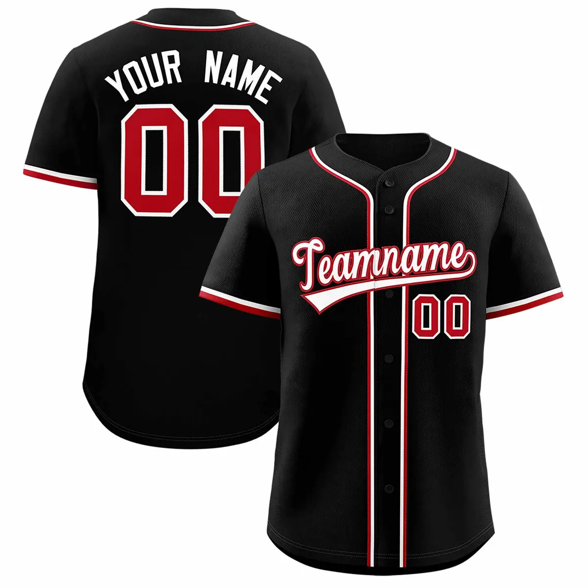 Black Classic Style Baseball Jersey
