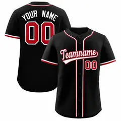 Black Classic Style Baseball Jersey
