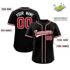 Black Classic Style Baseball Jersey 2