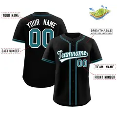 Black Classic Style Baseball Jersey 2