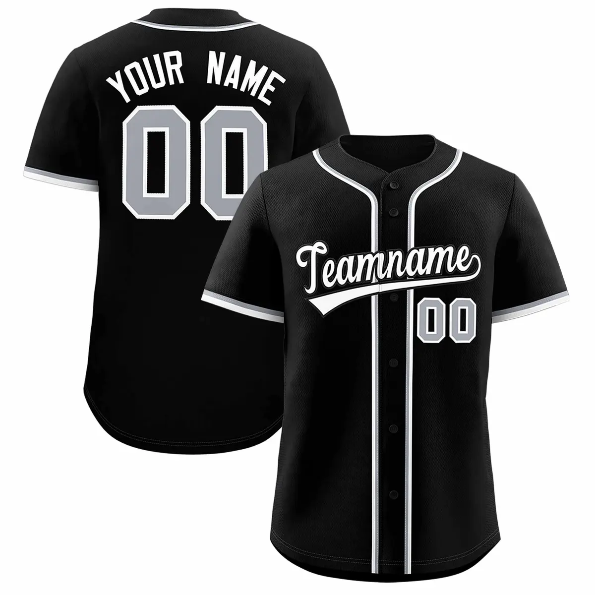 Black Classic Style Baseball Jersey
