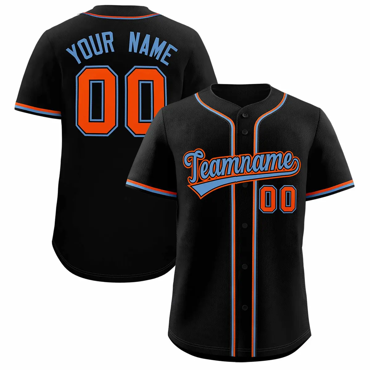 Black Classic Style Baseball Jersey