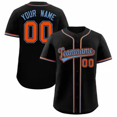 Black Classic Style Baseball Jersey