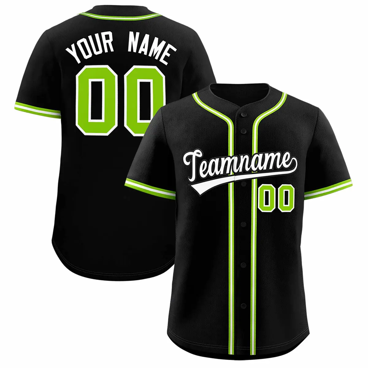 Black Classic Style Baseball Jersey