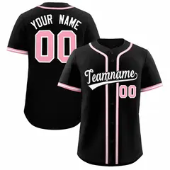 Black Classic Style Baseball Jersey