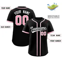 Black Classic Style Baseball Jersey 2