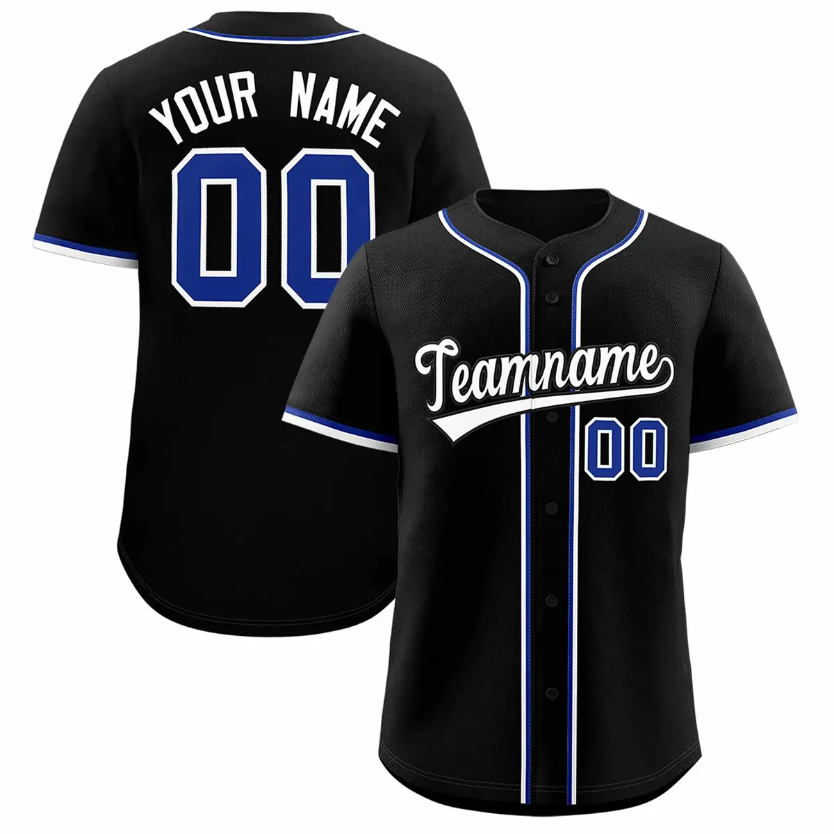 Black Classic Style Baseball Jersey
