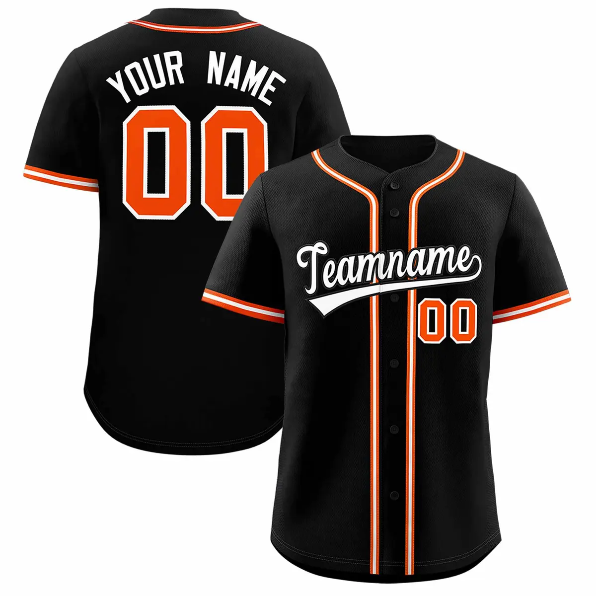 Black Classic Style Baseball Jersey