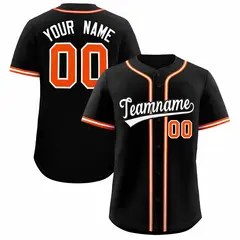 Black Classic Style Baseball Jersey