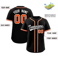 Black Classic Style Baseball Jersey 2