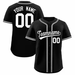 Black Classic Style Baseball Jersey
