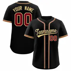 Black Classic Style Baseball Jersey