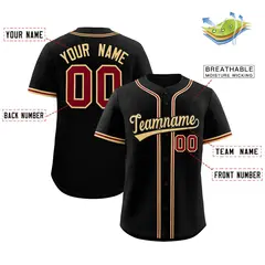 Black Classic Style Baseball Jersey 2