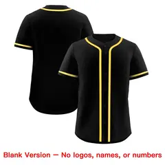 Black Classic Style Baseball Jersey Sports Uniform 8