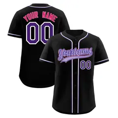 Black Classic Style Baseball Jersey Sports Uniform 1
