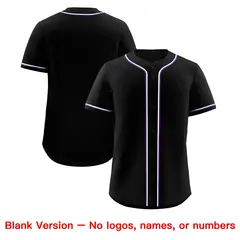 Black Classic Style Baseball Jersey Sports Uniform 8