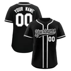 Black Classic Style Lightweight Baseball Jersey for Teams