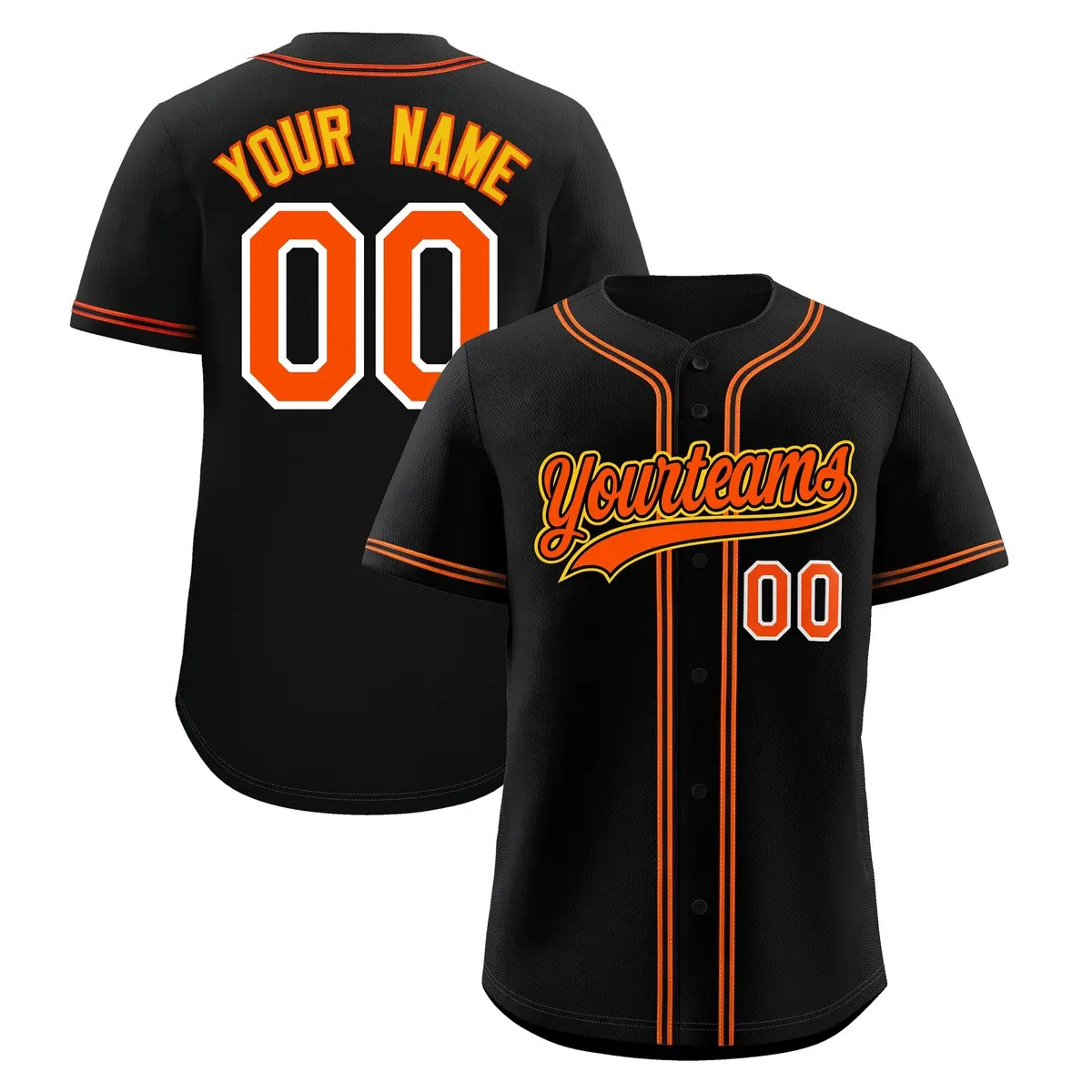 Black Classic Style Lightweight Baseball Jersey for Teams