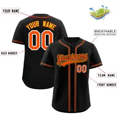 Black Classic Style Lightweight Baseball Jersey for Teams 2