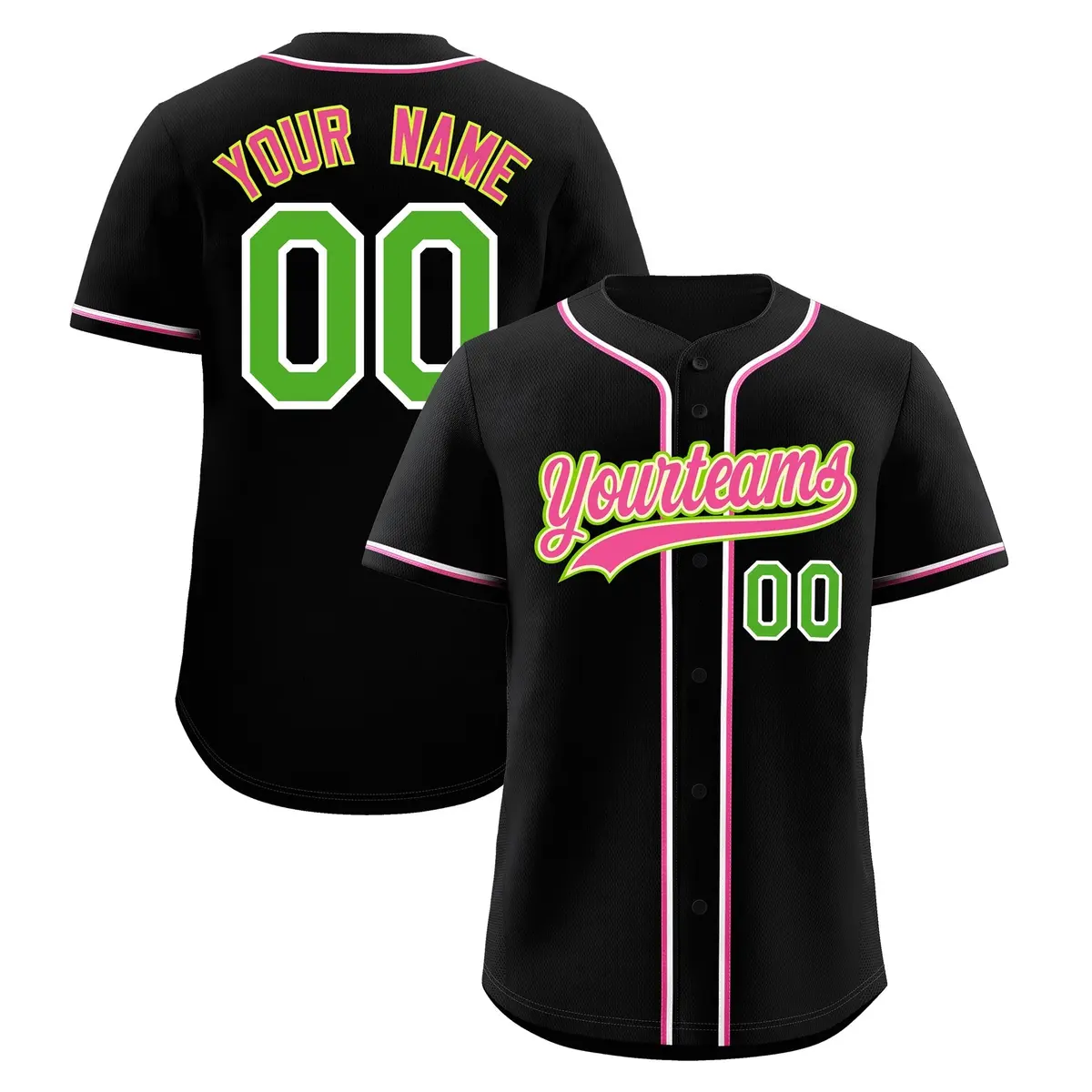 Black Classic Style Lightweight Baseball Jersey for Teams