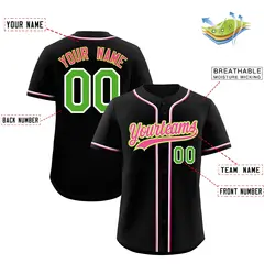 Black Classic Style Lightweight Baseball Jersey for Teams 2