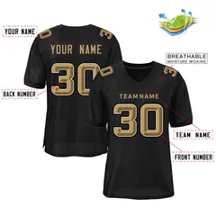 Black Classic Style Mesh Authentic Football Jersey 2