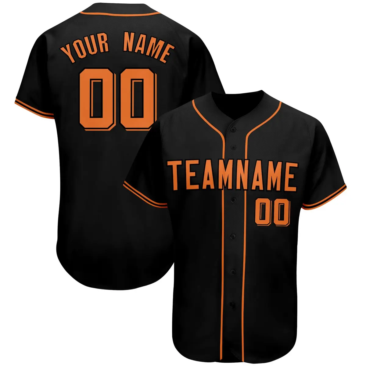 Black Classic Team Style Authentic Baseball Jersey